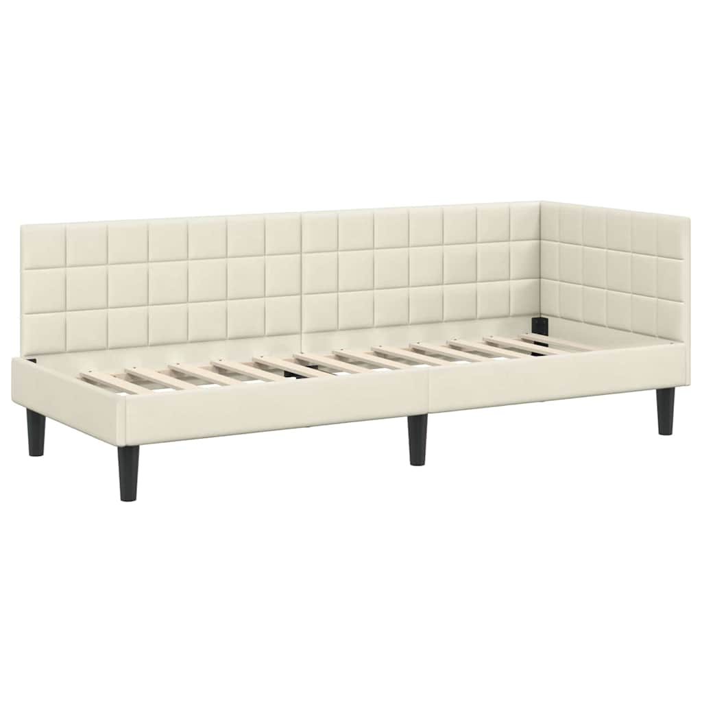 vidaXL Κρεβάτι Γωνίας Κρεμ 80 x 200 cm Βελούδο