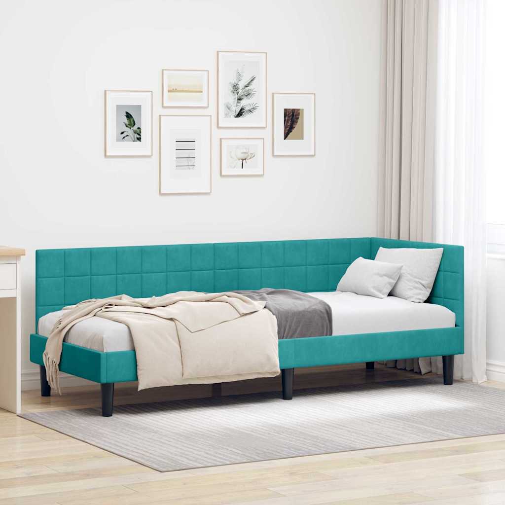 vidaXL Κρεβάτι Γωνίας Τιρκουάζ 80 x 200 cm Βελούδο