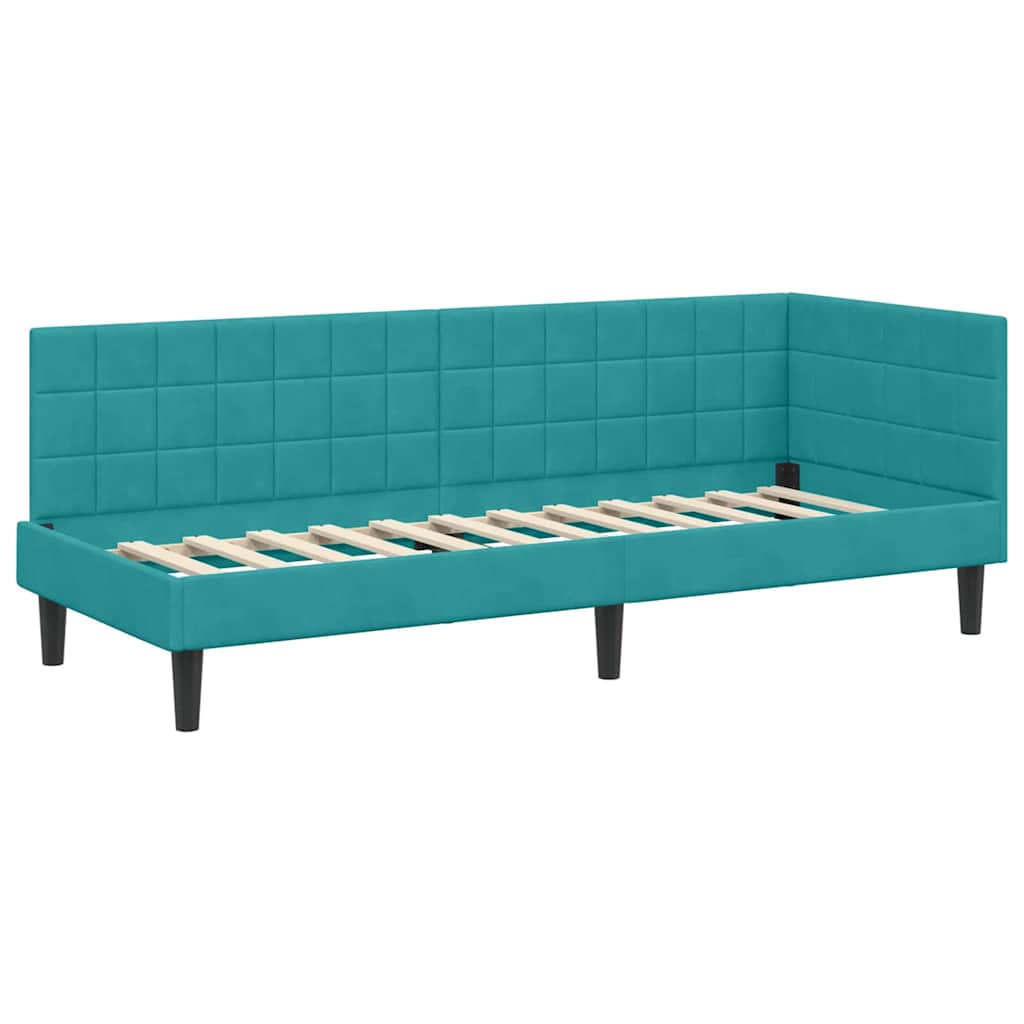 vidaXL Κρεβάτι Γωνίας Τιρκουάζ 80 x 200 cm Βελούδο