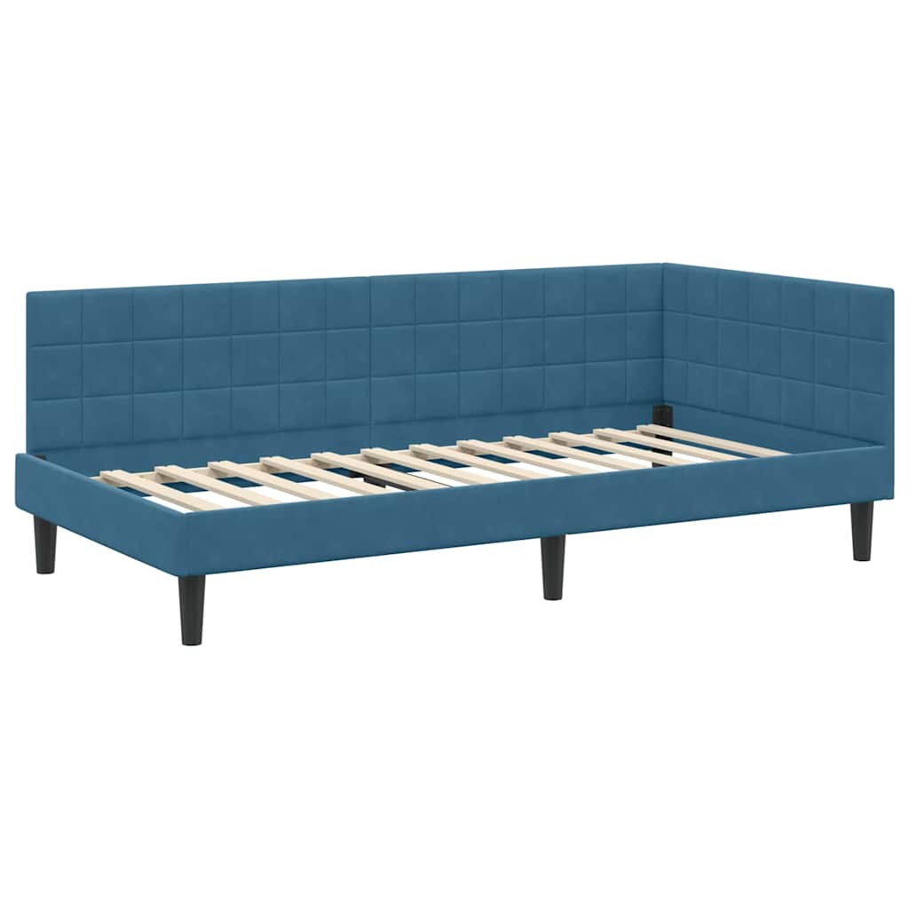 vidaXL Κρεβάτι Γωνίας Μπλε 90 x 200 cm Βελούδο