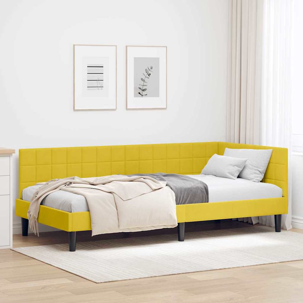 vidaXL Κρεβάτι Γωνίας Κίτρινο 90 x 200 cm Βελούδο