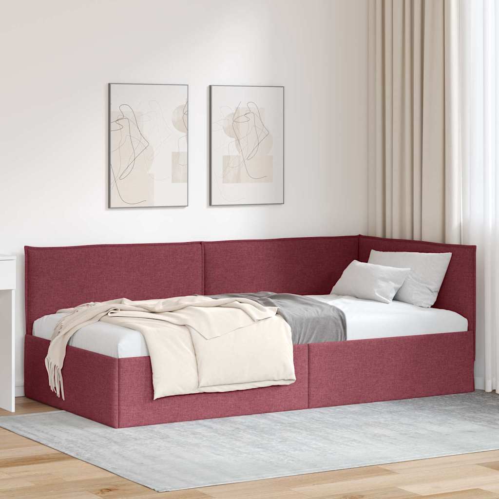 vidaXL Κρεβάτι Γωνίας Κόκκινο 90 x 200 cm ύφασμα