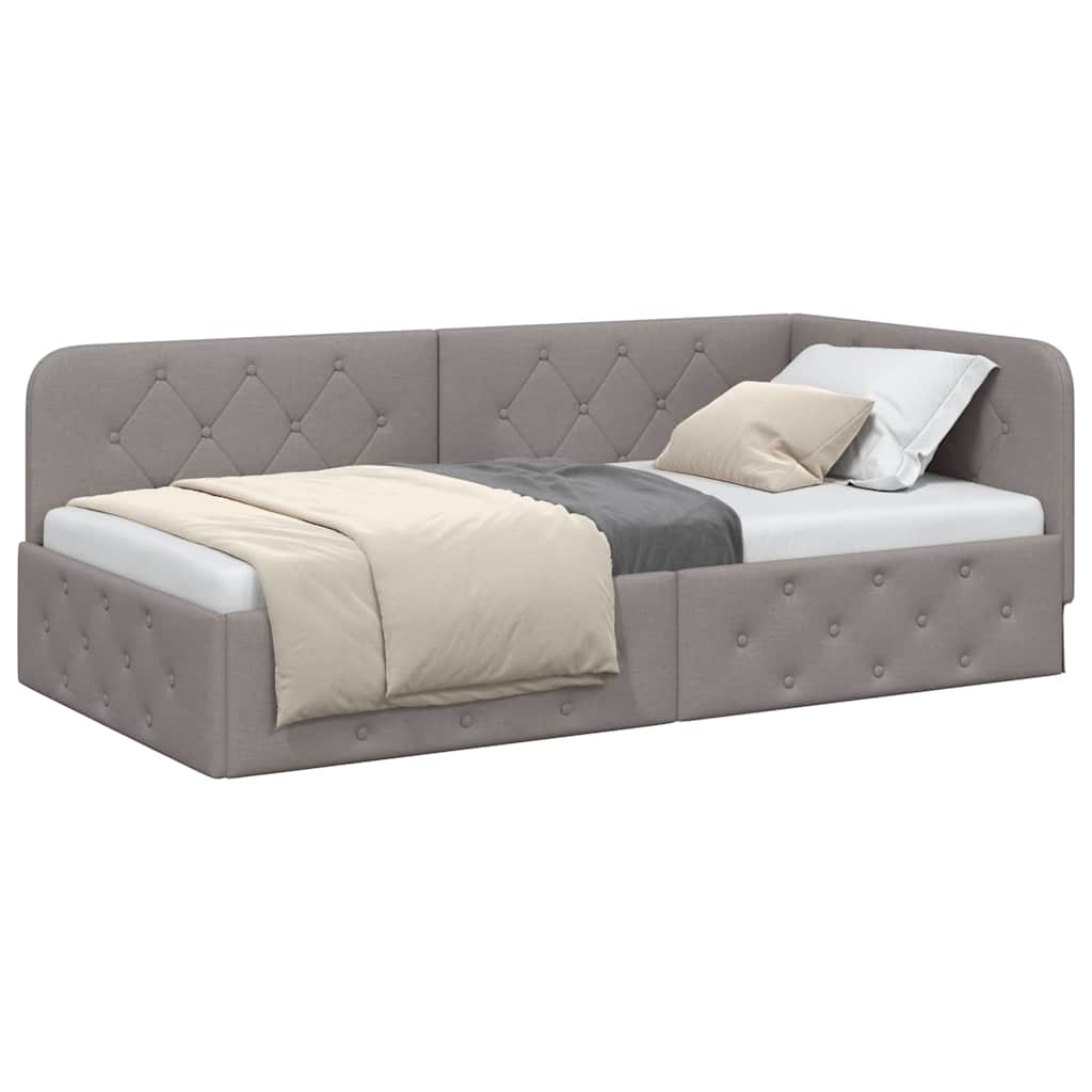 vidaXL Κρεβάτι Γωνίας Taupe 90 x 200 cm ύφασμα