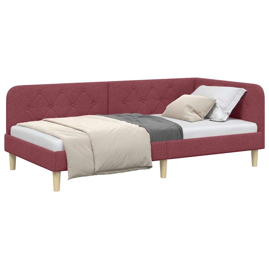 vidaXL Κρεβάτι Γωνίας Κόκκινο 90 x 200 cm ύφασμα