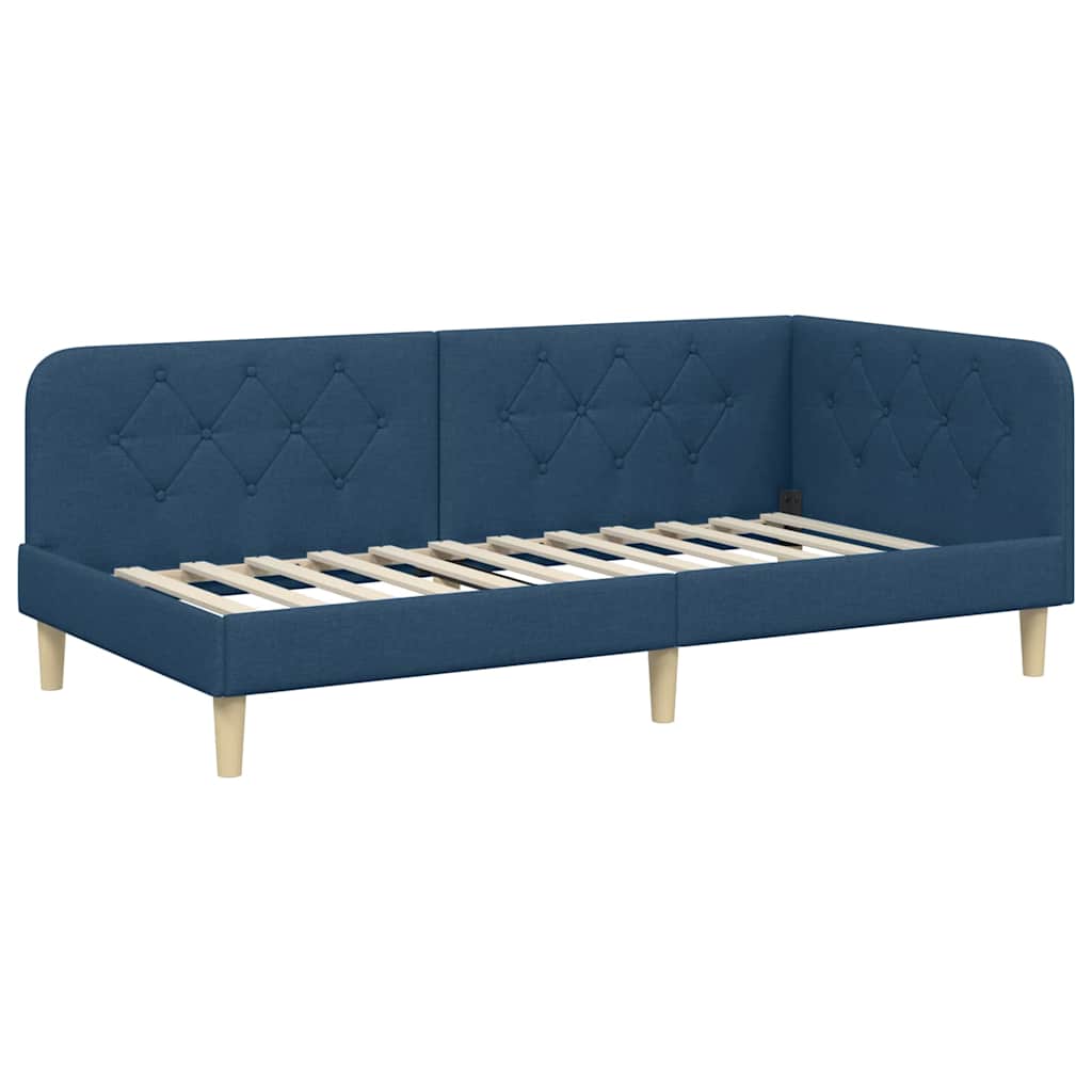 vidaXL Κρεβάτι Γωνίας Μπλε 100 x 200 cm ύφασμα