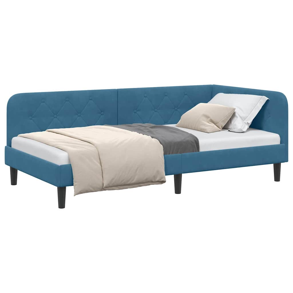 vidaXL Κρεβάτι Γωνίας Μπλε 100 x 200 cm Βελούδο