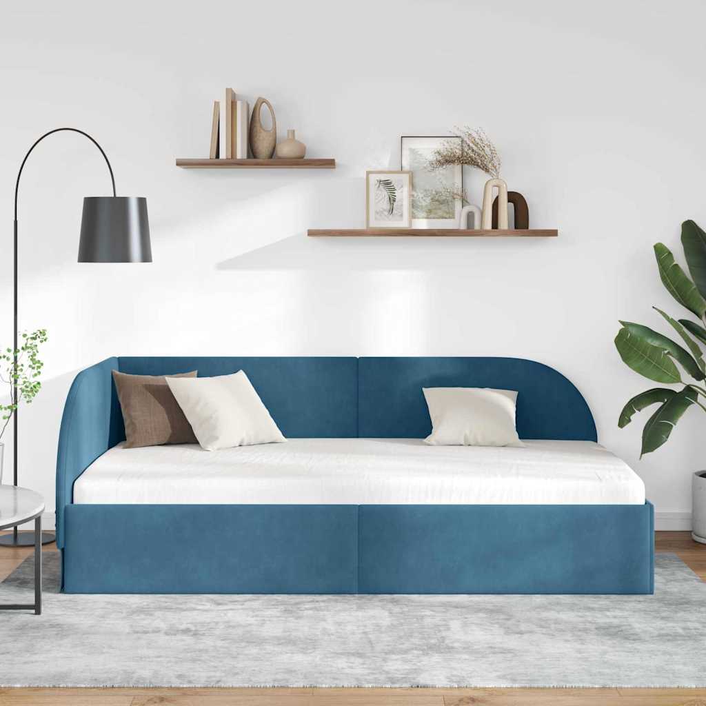 vidaXL Κρεβάτι Γωνίας Μπλε 80 x 200 cm Βελούδο
