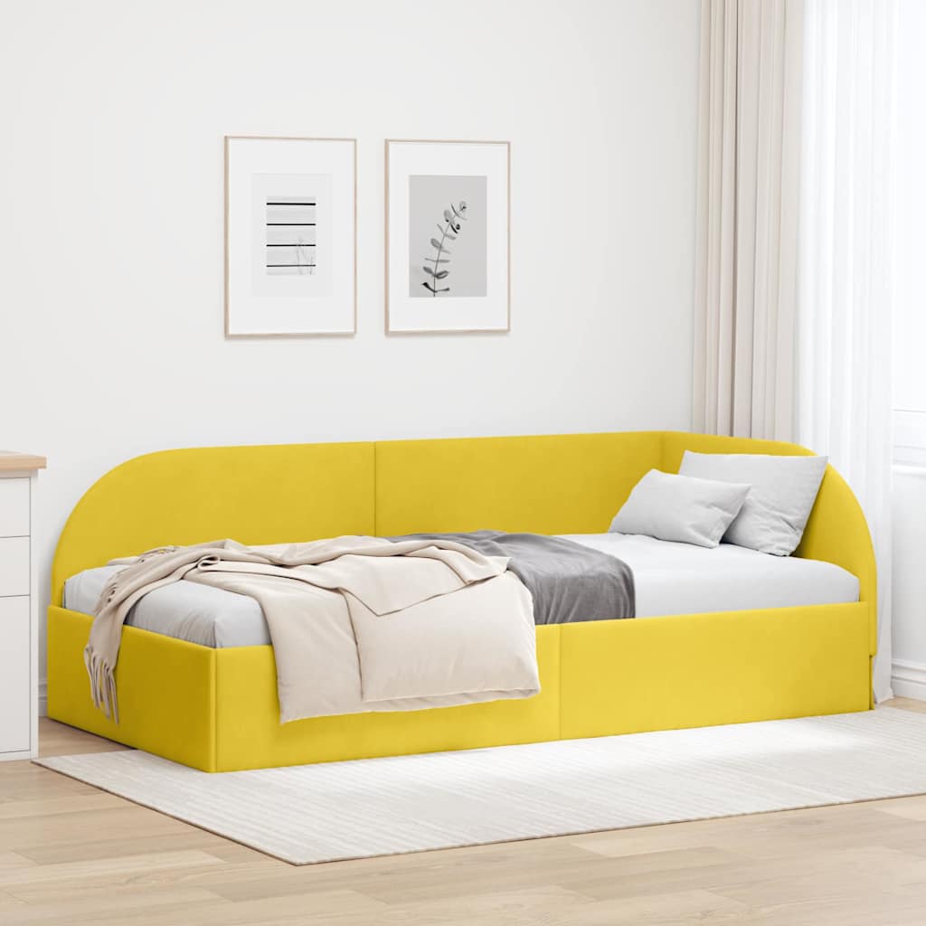 vidaXL Κρεβάτι Γωνίας Κίτρινο 80 x 200 cm Βελούδο