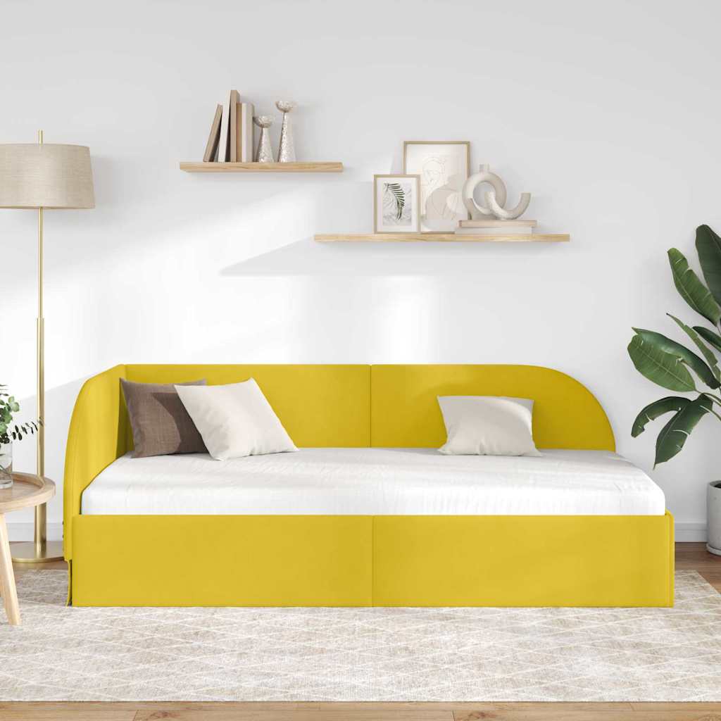 vidaXL Κρεβάτι Γωνίας Κίτρινο 80 x 200 cm Βελούδο