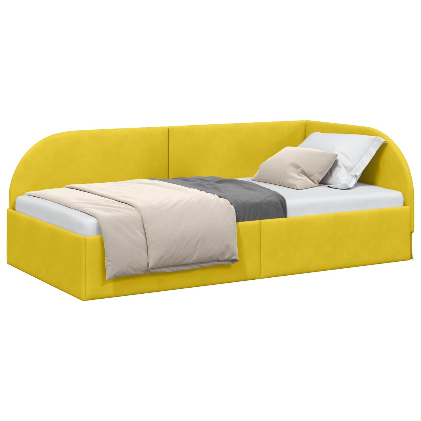 vidaXL Κρεβάτι Γωνίας Κίτρινο 80 x 200 cm Βελούδο