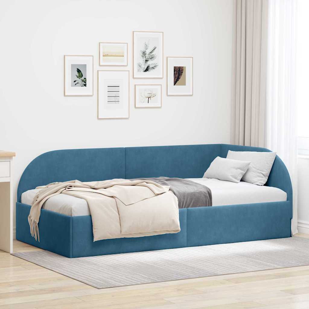 vidaXL Κρεβάτι Γωνίας Μπλε 100 x 200 cm Βελούδο