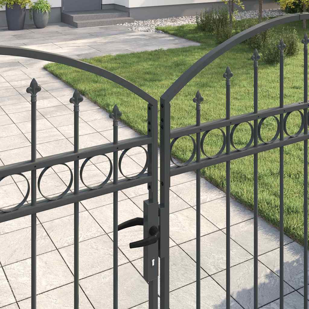 vidaXL Πύλη Φράχτη ASSEN 301 x 200 εκ. Κλειδώσιμο Ατσάλι Γκρι