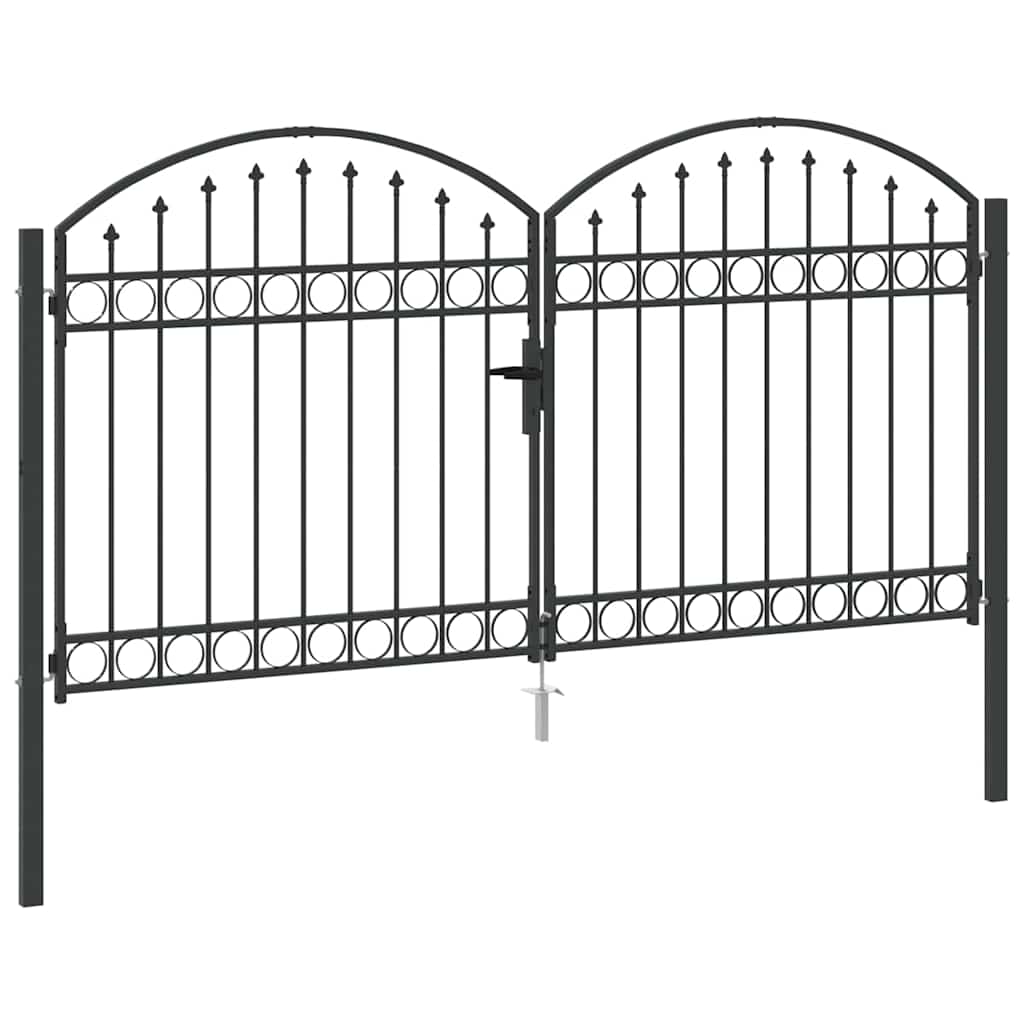 vidaXL Πύλη Φράχτη ASSEN 301 x 200 εκ. Κλειδώσιμο Ατσάλι Γκρι