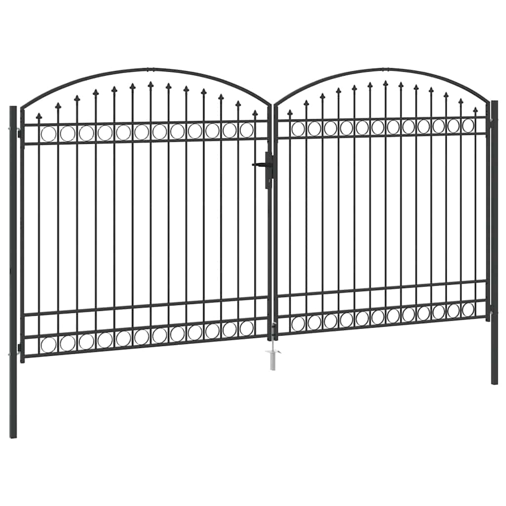 vidaXL Πύλη Φράχτη ASSEN 401 x 250 εκ. Ατσάλι Γκρι Κλειδώσιμο