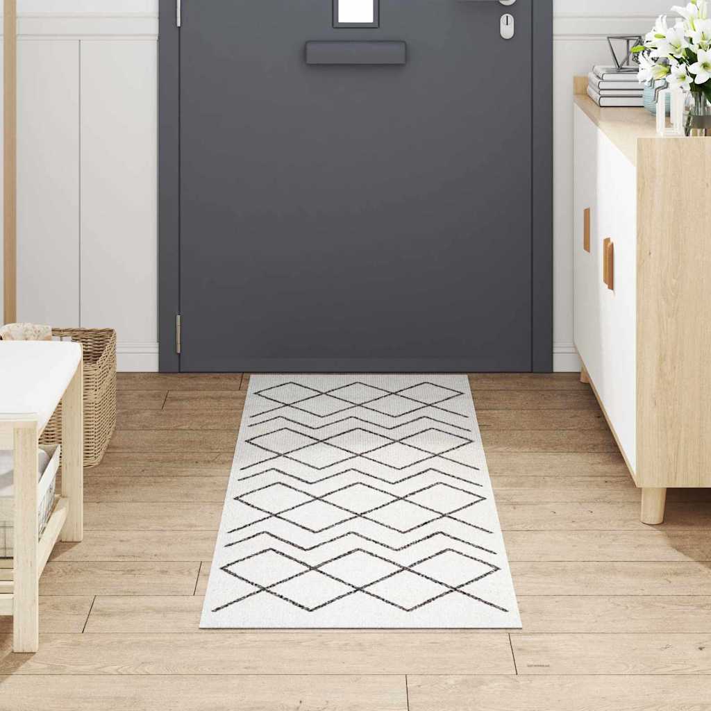 vidaXL Χαλί Κουζίνας Λευκό 180 x 60 cm Βελούδο