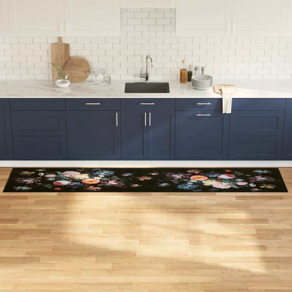 vidaXL Χαλί Κουζίνας Μαύρο 300 x 60 εκ Βελούδο