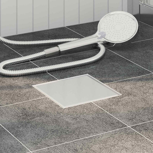 vidaXL 2 σε 1 εκροή ντους Ασημί 20 x 20 cm Ανοξείδωτο Ατσάλι 304