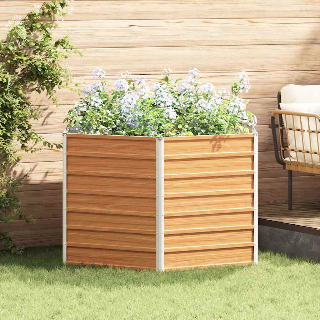 vidaXL Υψωμένο Κρεβάτι Κήπου Ανοιχτό καφέ 129 x 129 x 77 cm