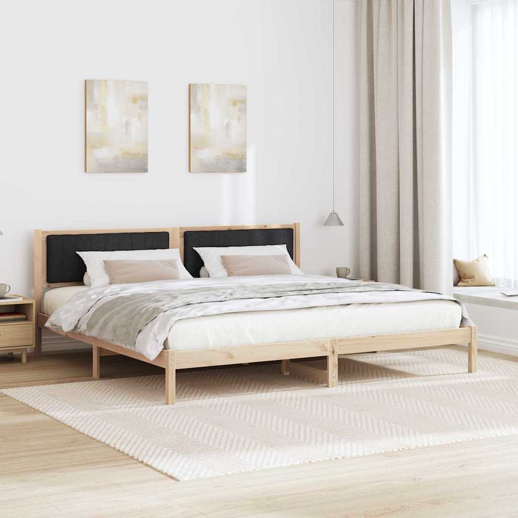 vidaXL Σκελετός Κρεβατιού Μαύρο 200 x 200 cm Στερεά ξυλεία πεύκου