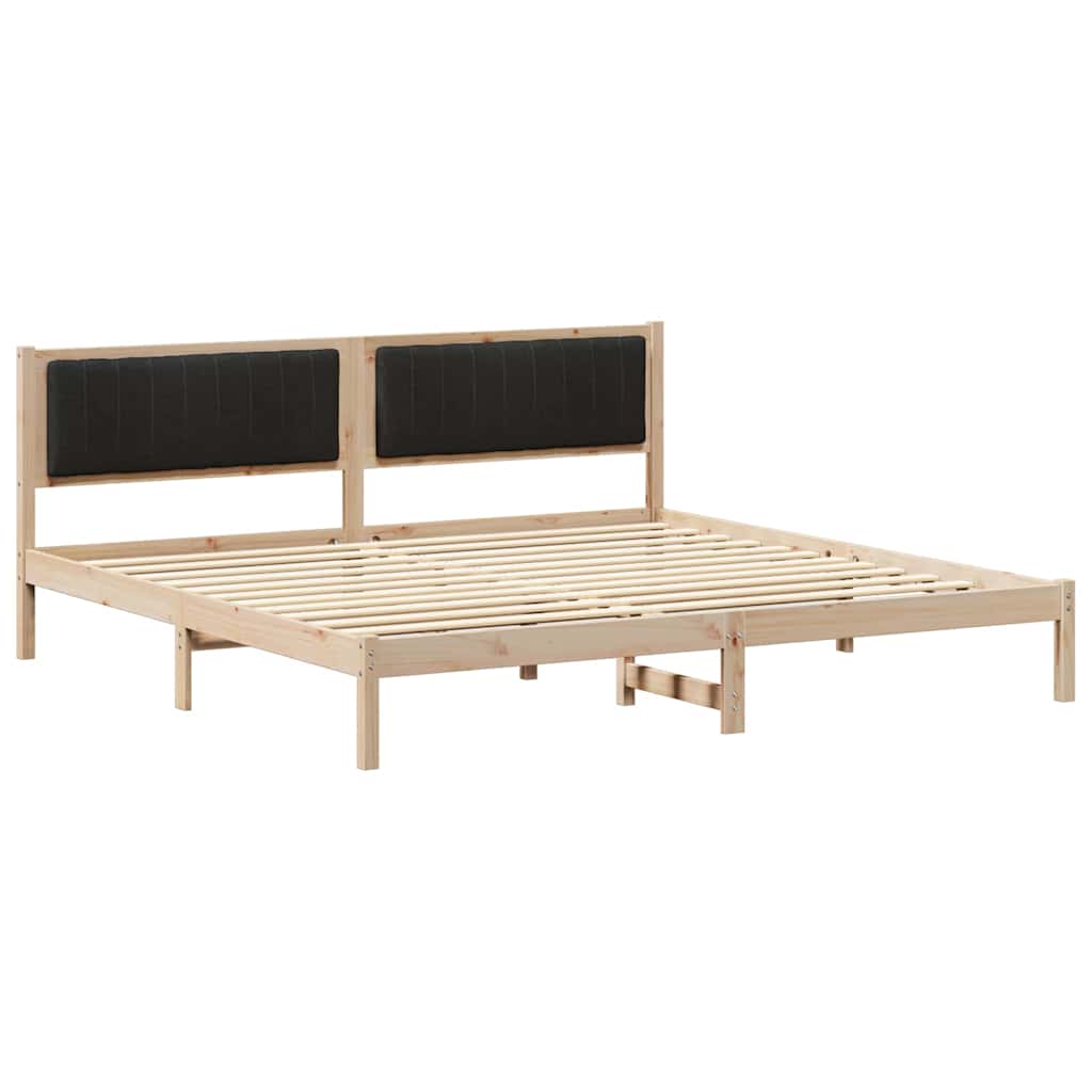 vidaXL Σκελετός Κρεβατιού Μαύρο 200 x 200 cm Στερεά ξυλεία πεύκου