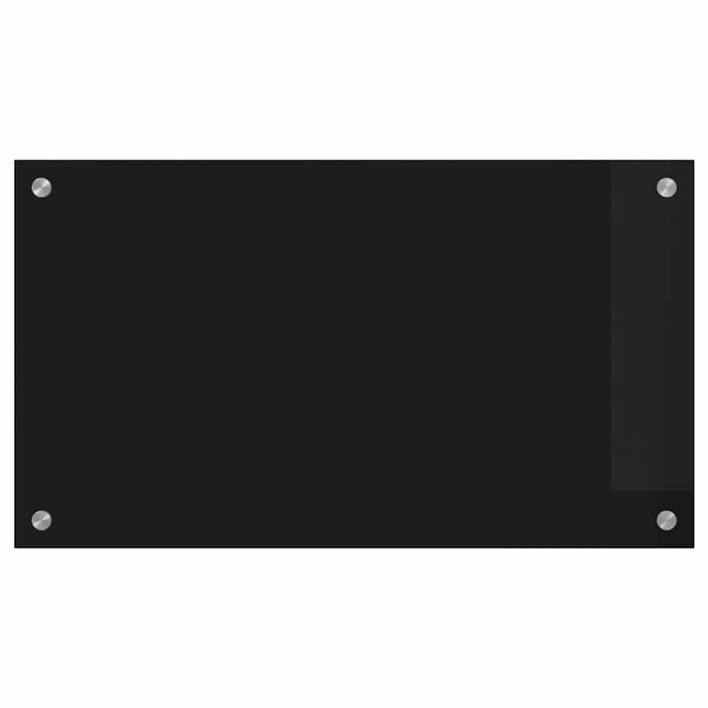 vidaXL Πλάτη κουζίνας Μαύρο 70 x 40 cm σκληρυμένο γυαλί