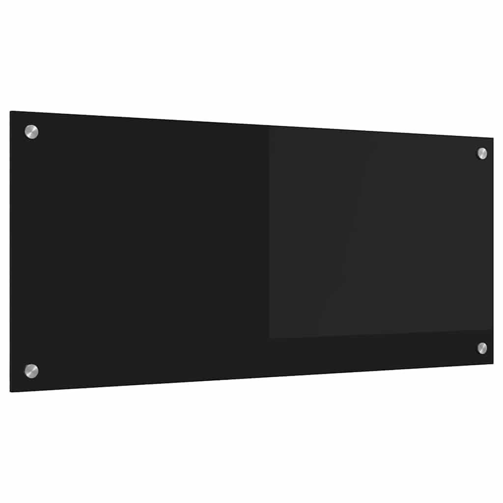 vidaXL Πλάτη κουζίνας Μαύρο 90 x 40 cm σκληρυμένο γυαλί
