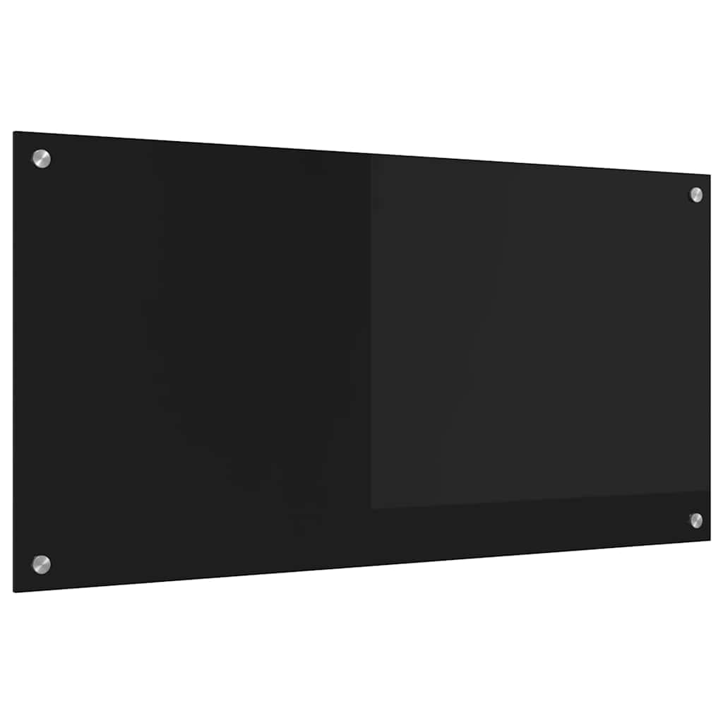 vidaXL Πλάτη κουζίνας Μαύρο 100 x 50 cm σκληρυμένο γυαλί