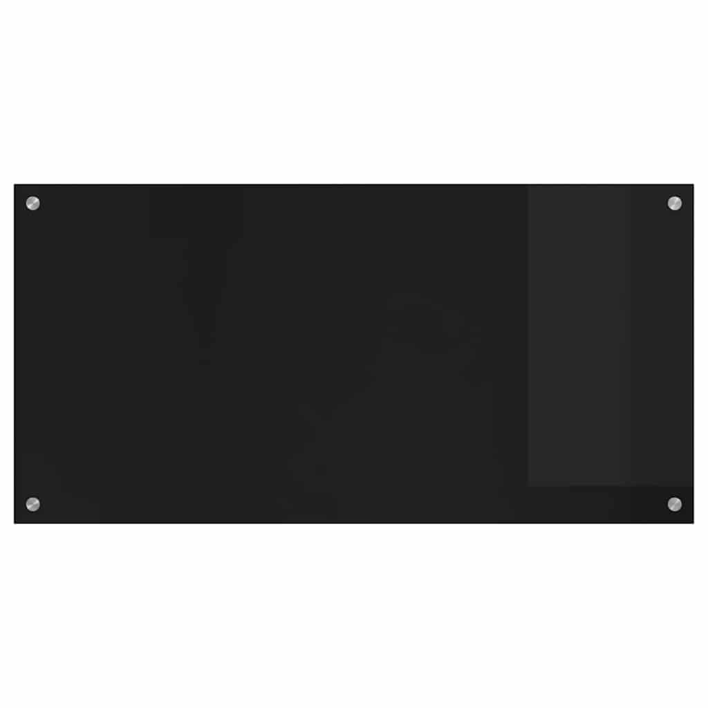 vidaXL Πλάτη κουζίνας Μαύρο 100 x 50 cm σκληρυμένο γυαλί