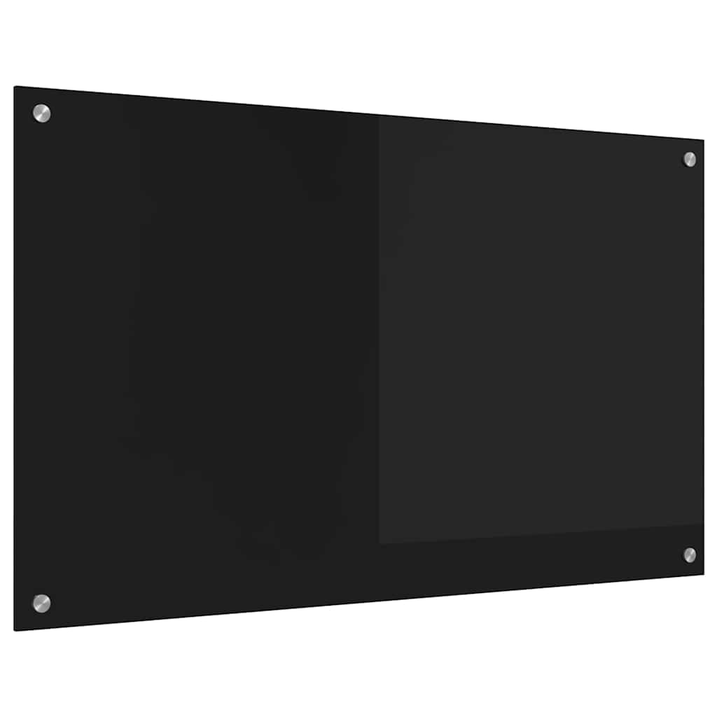 vidaXL Πλάτη κουζίνας Μαύρο 100 x 60 cm σκληρυμένο γυαλί