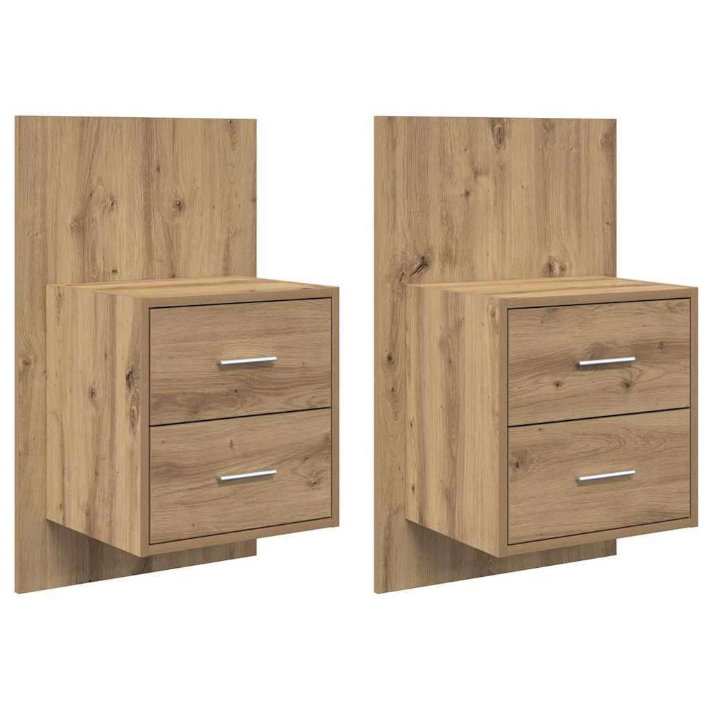 vidaXL Τοίχου κομοδίνο 2 τμχ. Artisan Oak 48,5 x 32,5 x 80 εκ