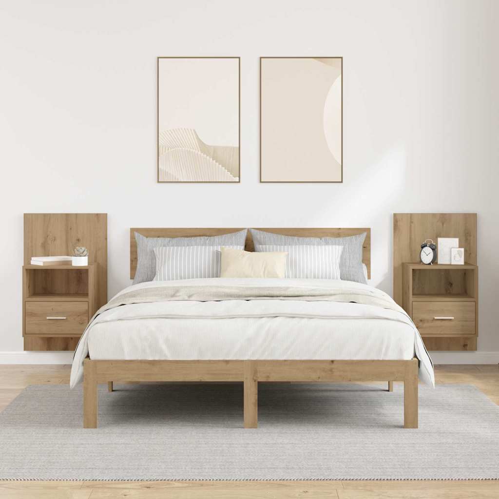 vidaXL Κομοδίνο 2 τμχ. Artisan Oak 50 x 32.5 x 80 εκ.