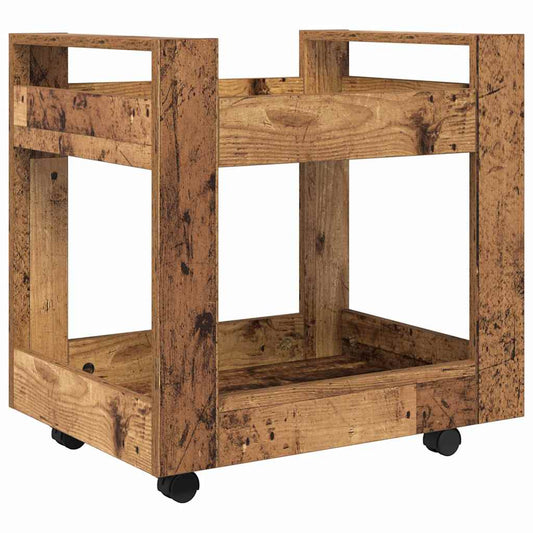 vidaXL Τροχήλατο Γραφείο Παλιό Ξύλο 60 x 45 x 60 εκ Επεξεργασμένο ξύλο