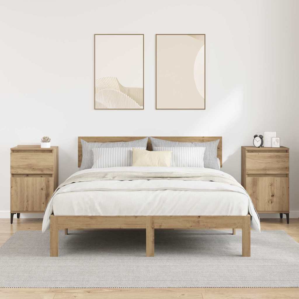 vidaXL Κομοδίνο 2 τμχ. Artisan Oak 40 x 35 x 70 εκ. Επεξεργασμένο Ξύλο