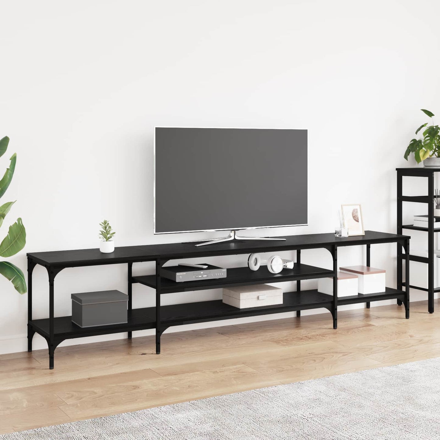 vidaXL Ντουλάπι TV Μαύρη Οξυά 201 x 35 x 45 εκ.