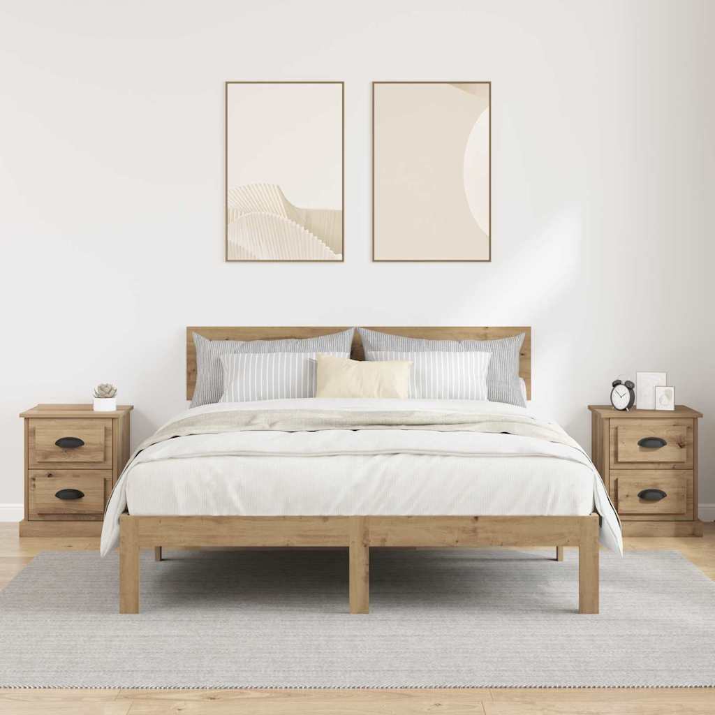 vidaXL Κομοδίνο 2 τεμ. Artisan Oak 39 x 39 x 47.5 εκ