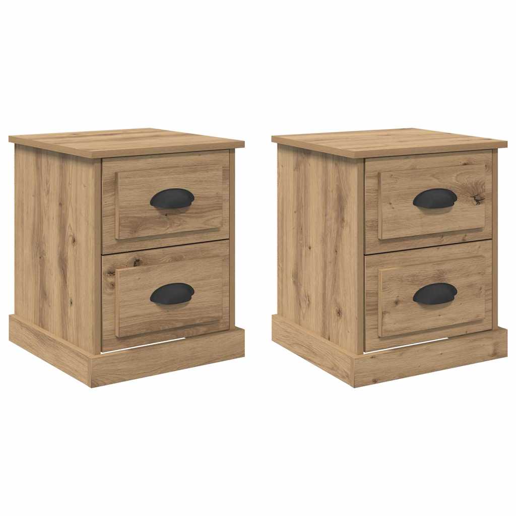 vidaXL Κομοδίνο 2 τεμ. Artisan Oak 39 x 39 x 47.5 εκ