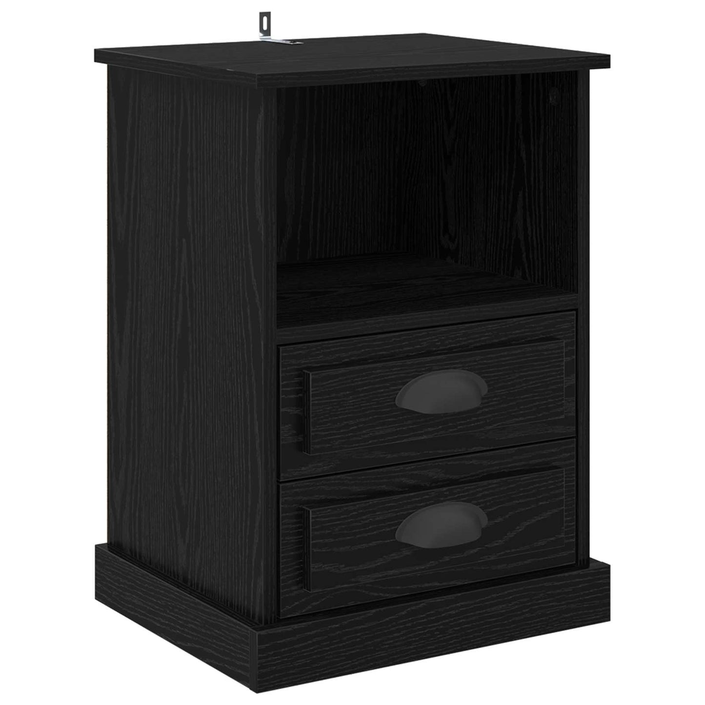 vidaXL Κομοδίνο Μαύρη Οξυά 36 x 43 x 60 εκ Επεξεργασμένο Ξύλο