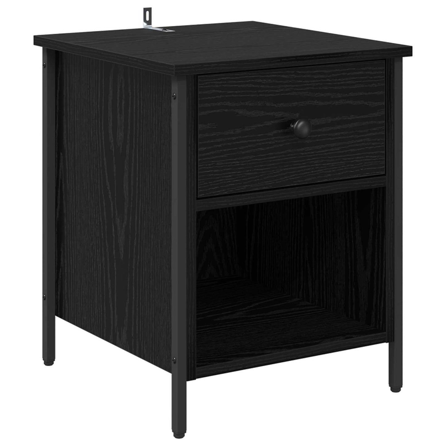 vidaXL Κομοδίνο Μαύρη Οξυά 40 x 42 x 50 cm Επεξεργασμένο Ξύλο