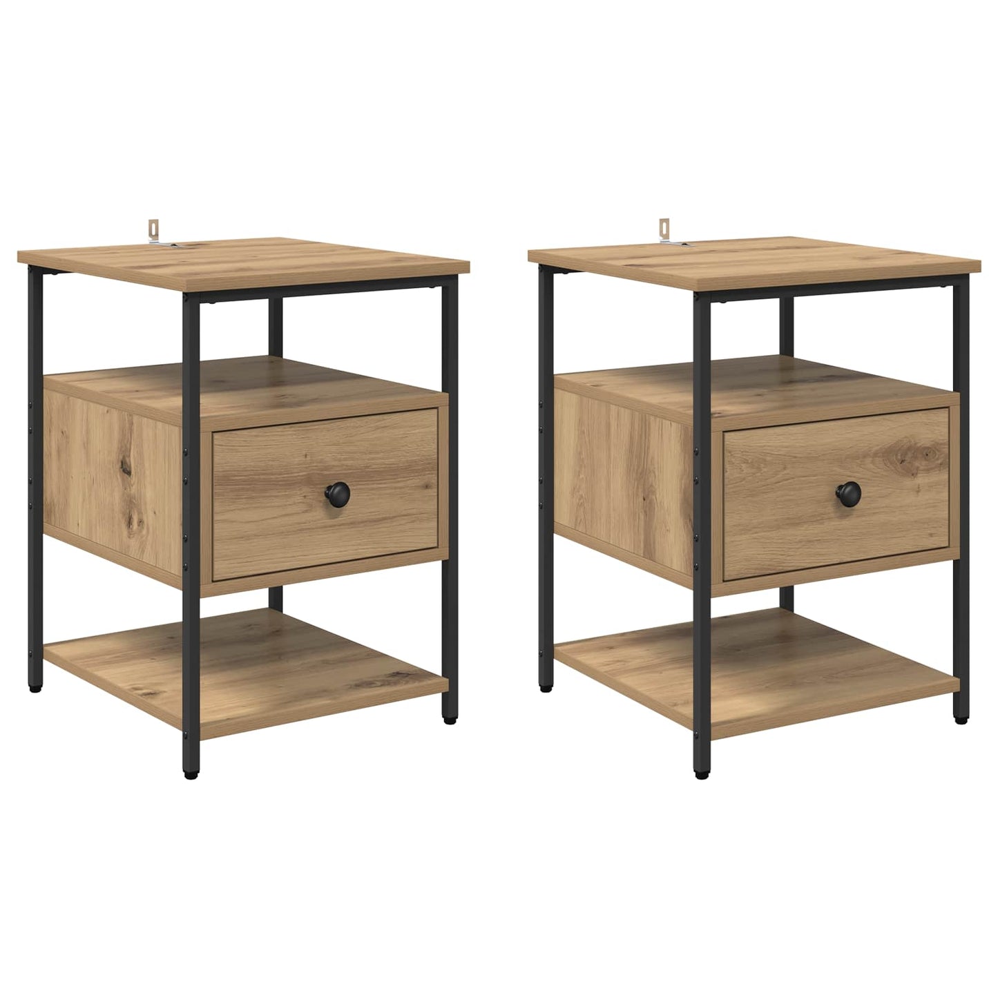 vidaXL Κομοδίνο 2 τεμ. Artisan Oak 40 x 42 x 56 εκ Επεξεργασμένο Ξύλο