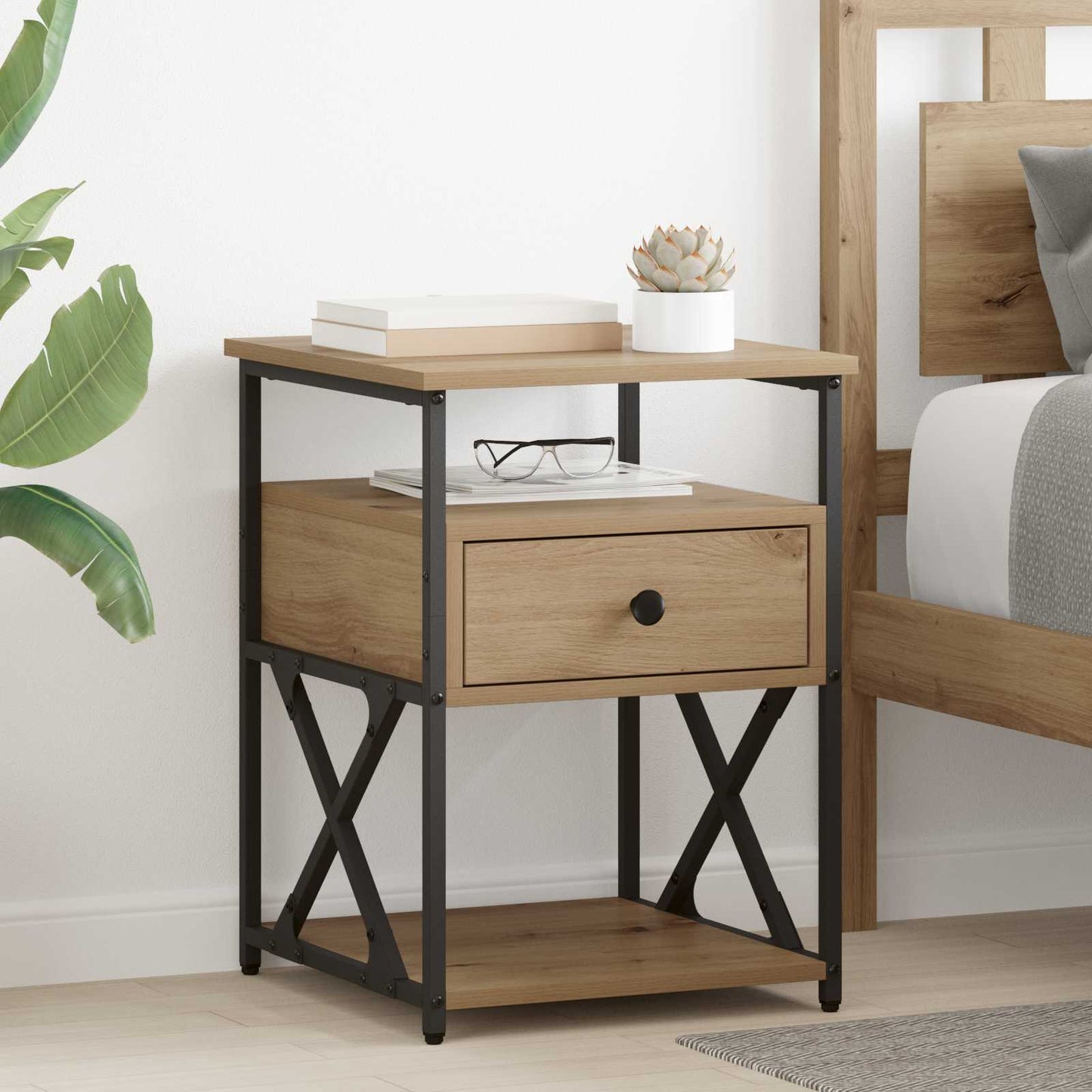 vidaXL Κομοδίνο 2 τεμ. Artisan Oak 40 x 42 x 55 εκ Επεξεργασμένο Ξύλο
