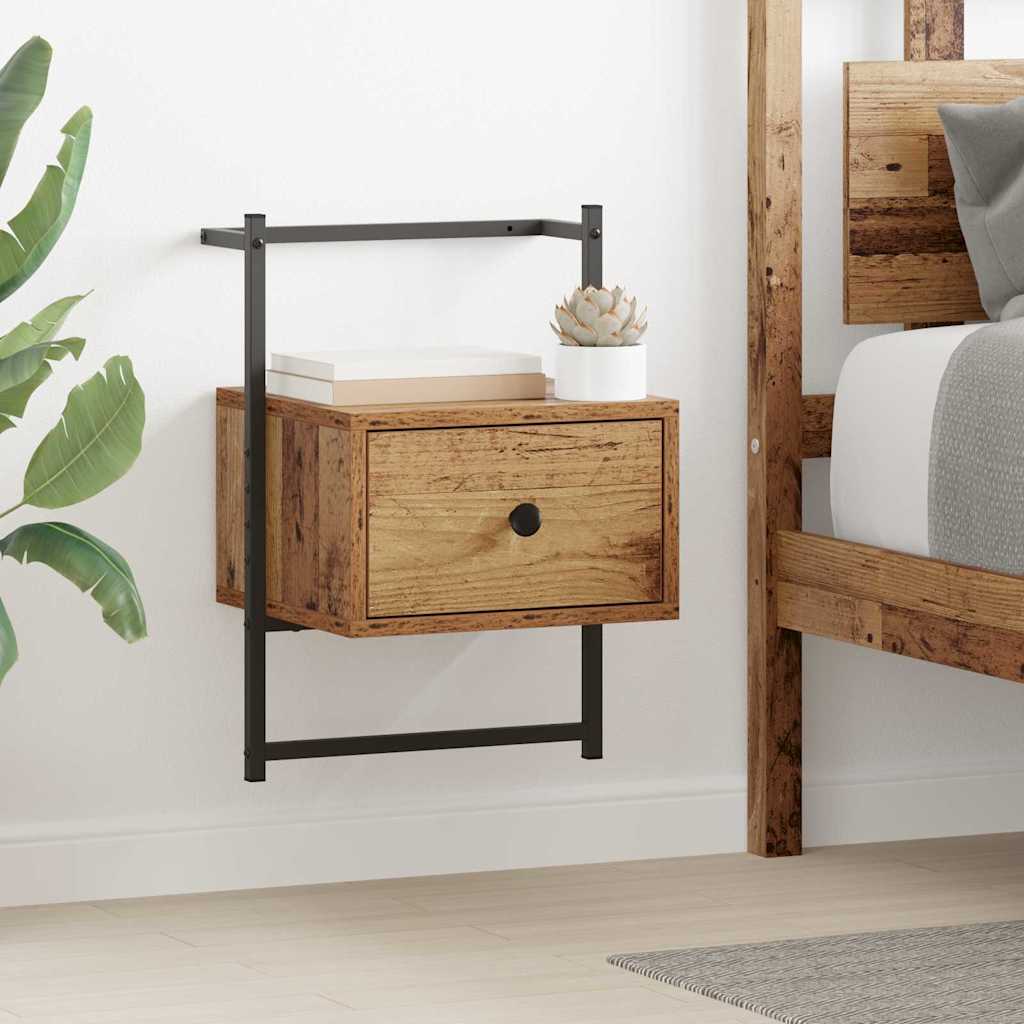 vidaXL Κομοδίνο 2 τεμ. Παλιό ξύλο 35 x 30 x 51 εκ. Επεξεργασμένο Ξύλο