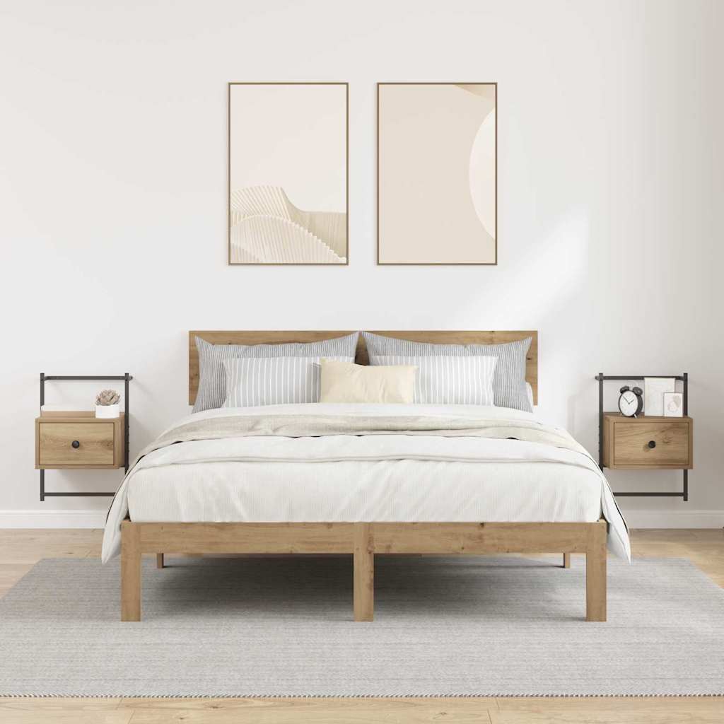 vidaXL Κομοδίνο 2 pcs Artisan Oak 35 x 30 x 51 εκ. Επεξεργασμένο ξύλο