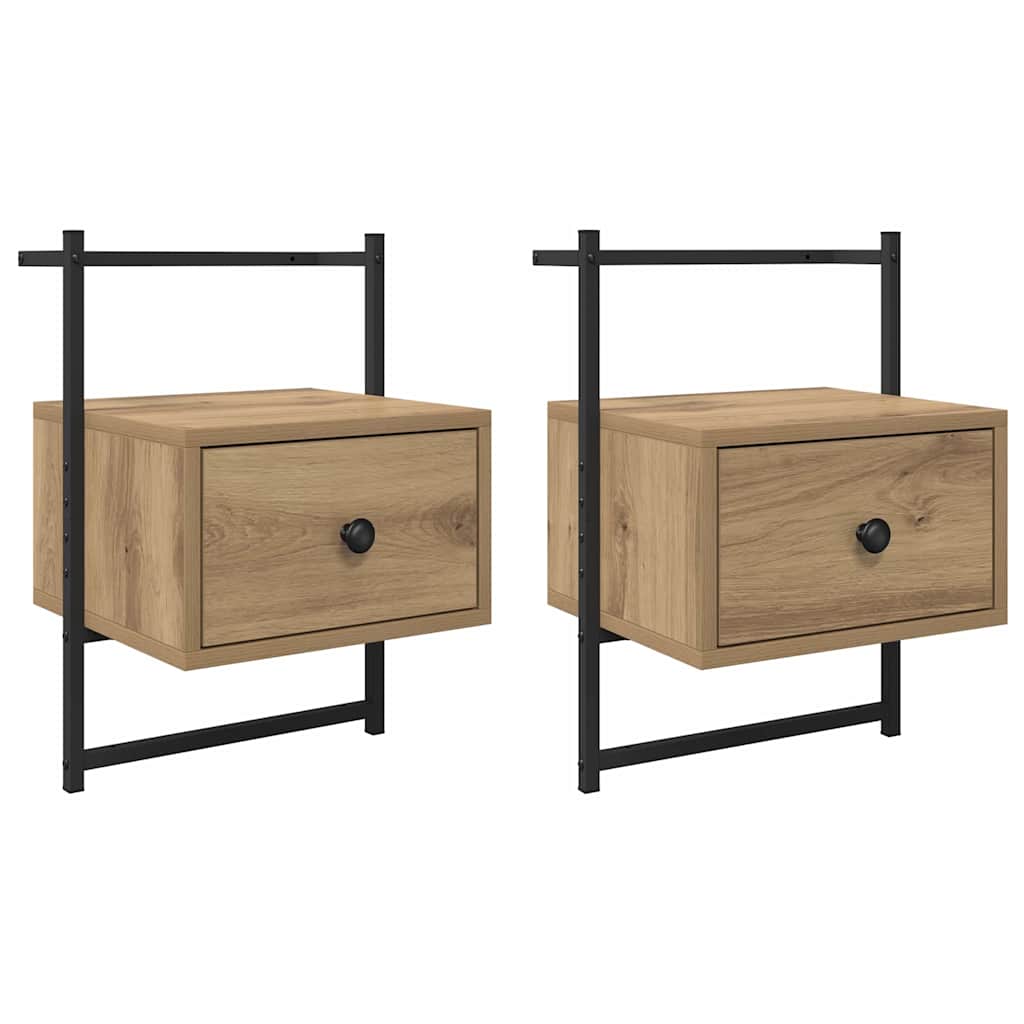 vidaXL Κομοδίνο 2 pcs Artisan Oak 35 x 30 x 51 εκ. Επεξεργασμένο ξύλο
