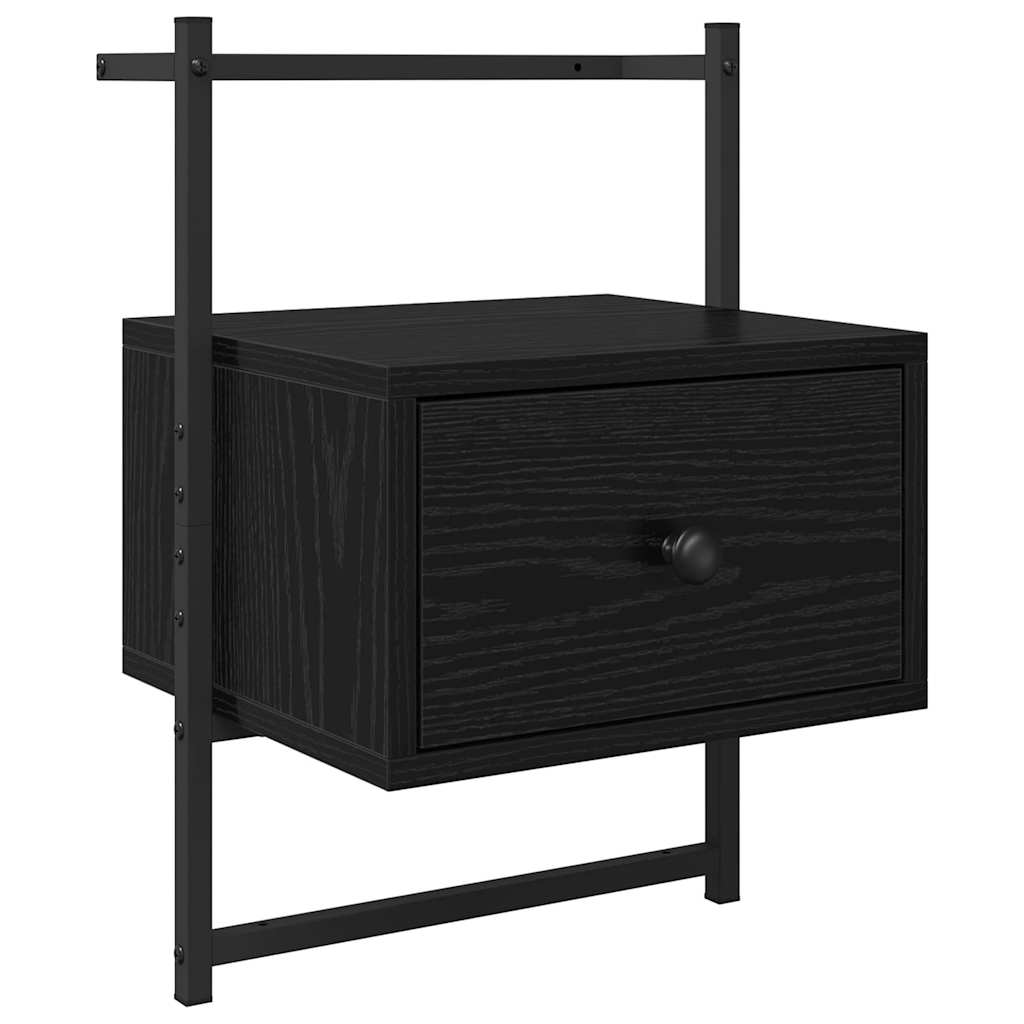 vidaXL Κομοδίνο Μαύρη Οξυά 35 x 30 x 51 εκ. Επεξεργασμένο ξύλο