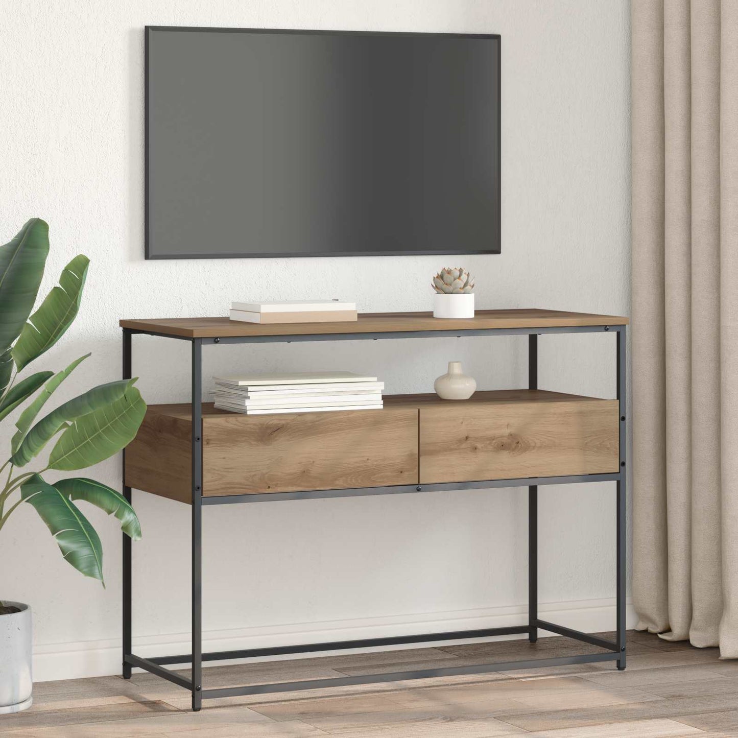 vidaXL Τραπέζι κονσόλας Artisan Oak 100 x 40 x 75 cm