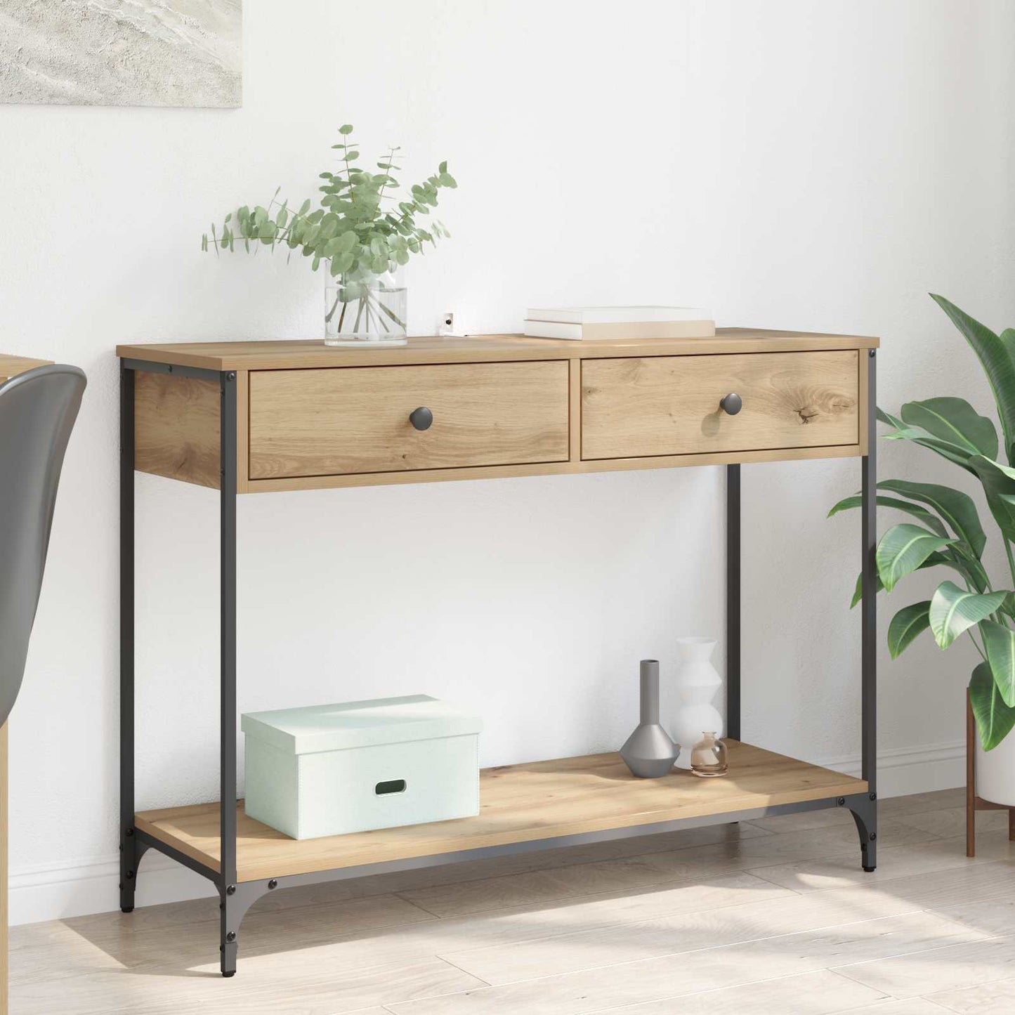 vidaXL Τραπέζι κονσόλας Artisan Oak 100 x 34,5 x 75 εκ.