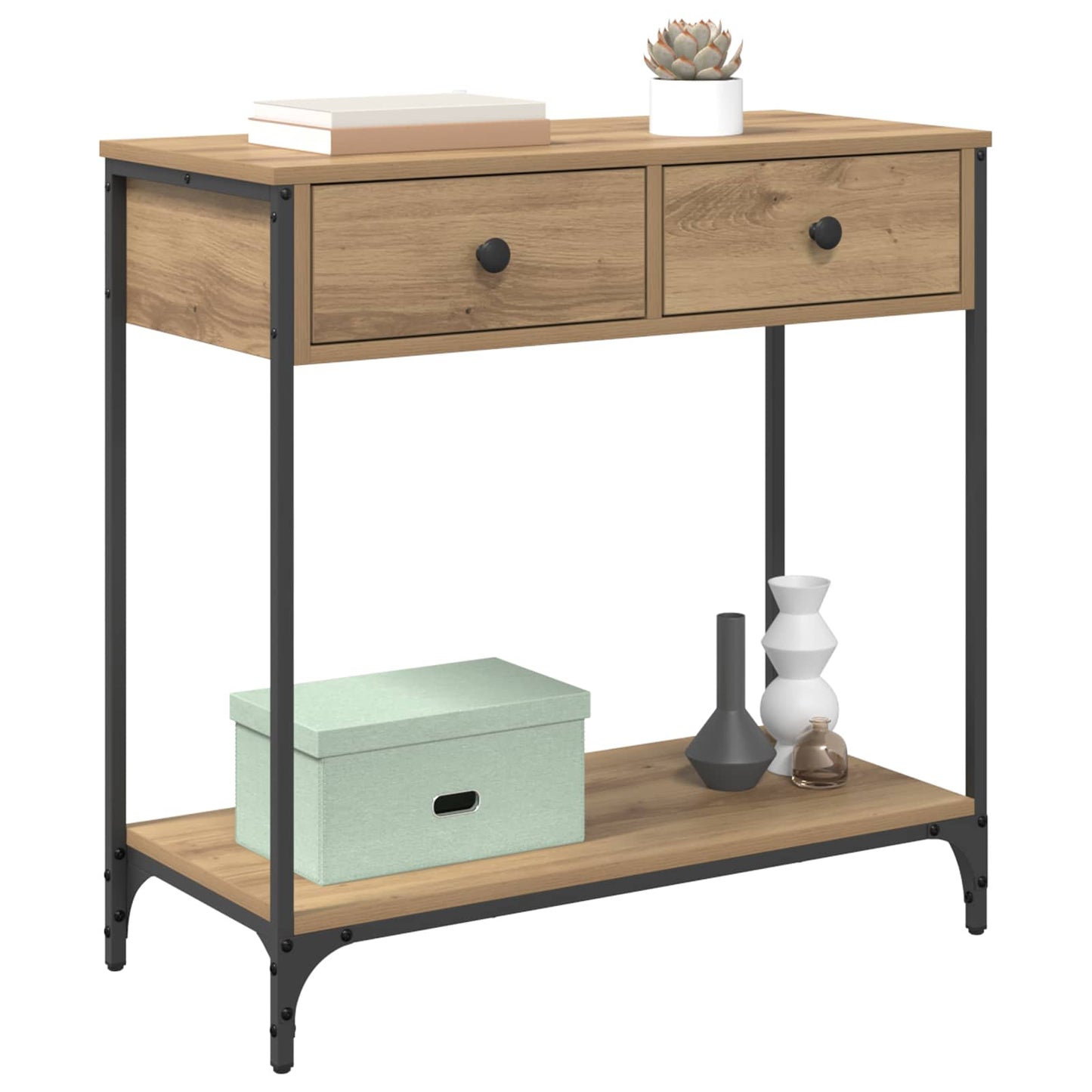 vidaXL Τραπέζι κονσόλας Artisan Oak 75 x 34,5 x 75 εκ