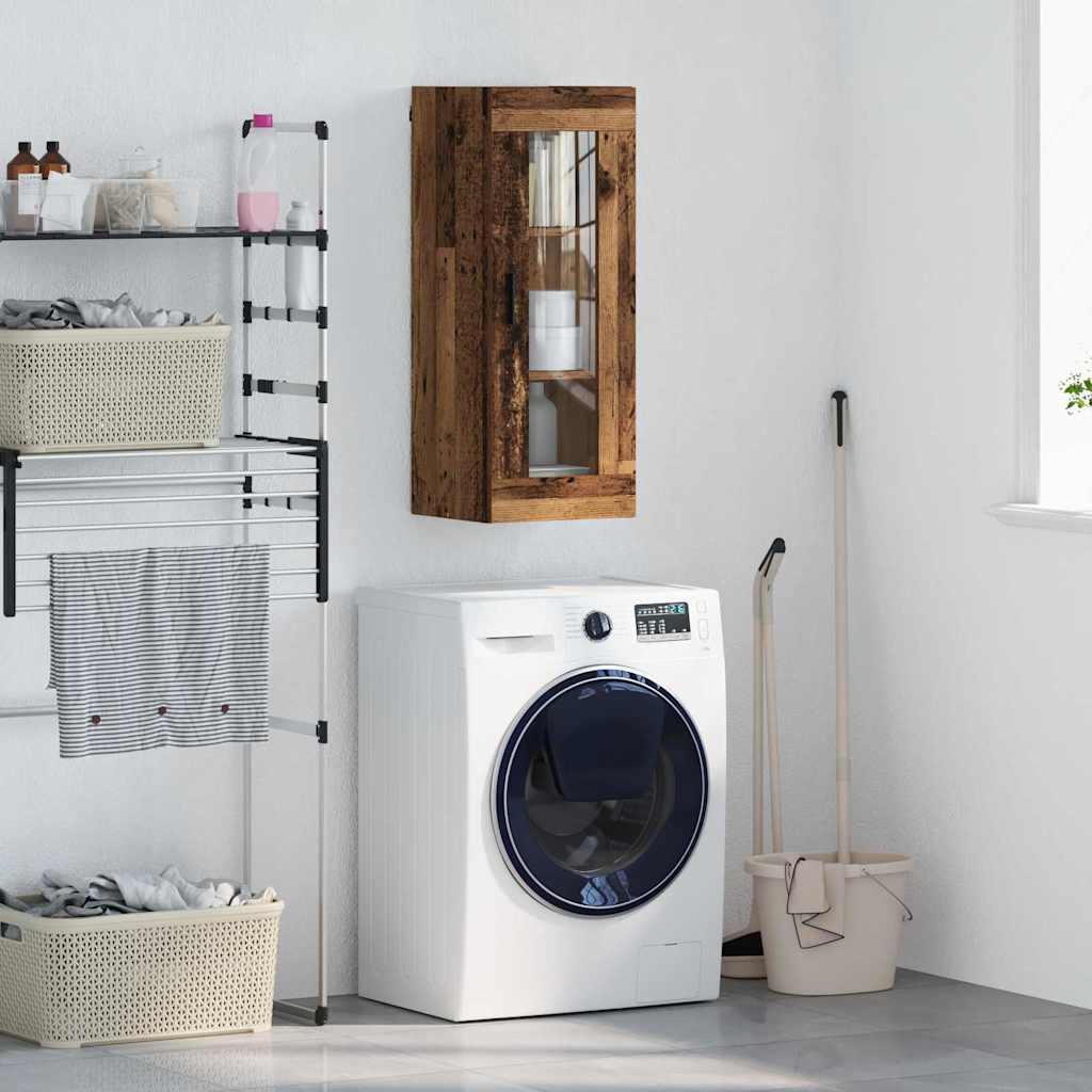 vidaXL Επιτοίχιο ντουλάπι Παλιό Ξύλο 34,5 x 34 x 90 εκ.