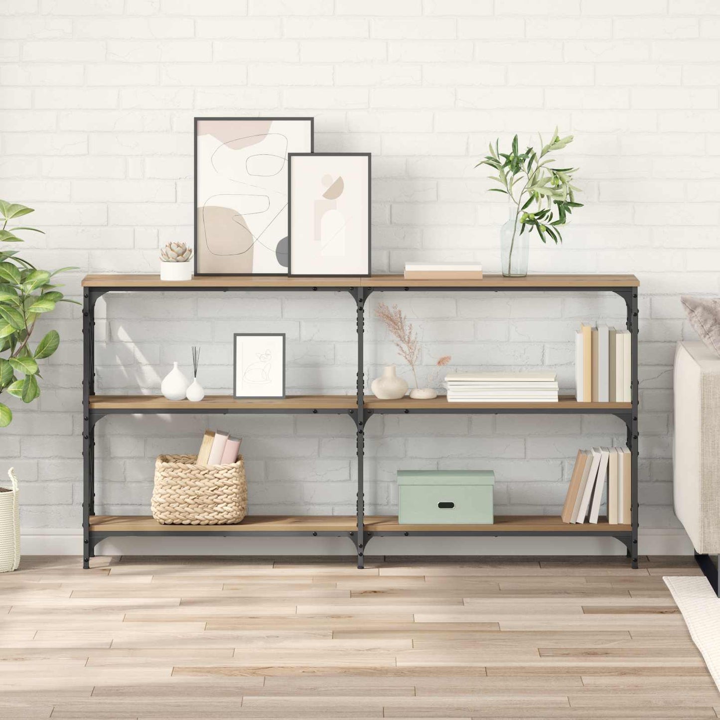 vidaXL Τραπέζι κονσόλας Artisan Oak 156 x 28 x 80,5 εκ.