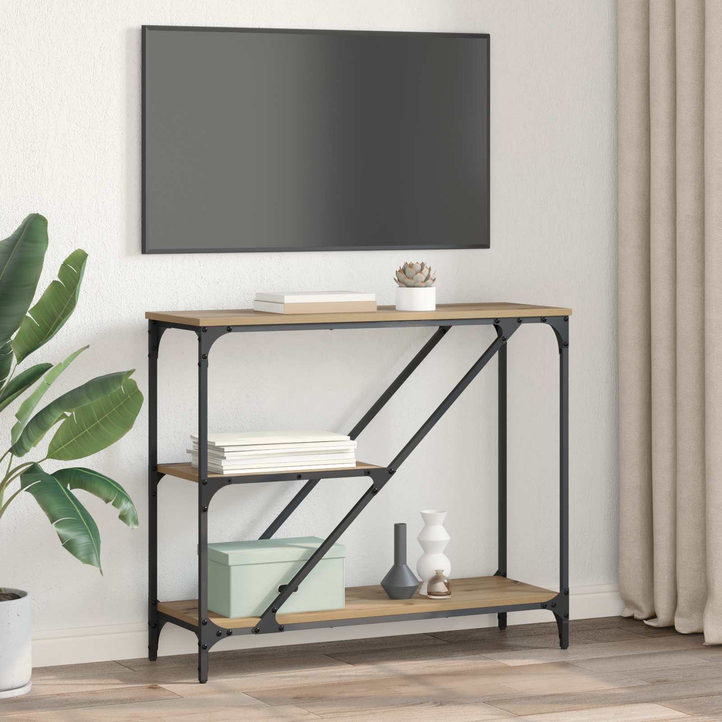 vidaXL Τραπέζι κονσόλας Artisan Oak 88,5 x 30 x 75 εκ.